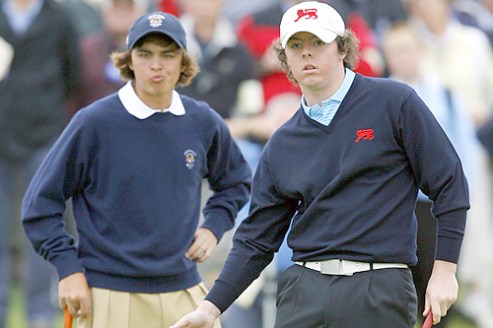 Young Rory and Rickie playing against each other at Royal County Down in the 2007 Walker Cup